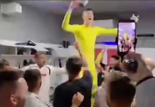 Snimka slavlja Hajduka nakon prolaza u KL